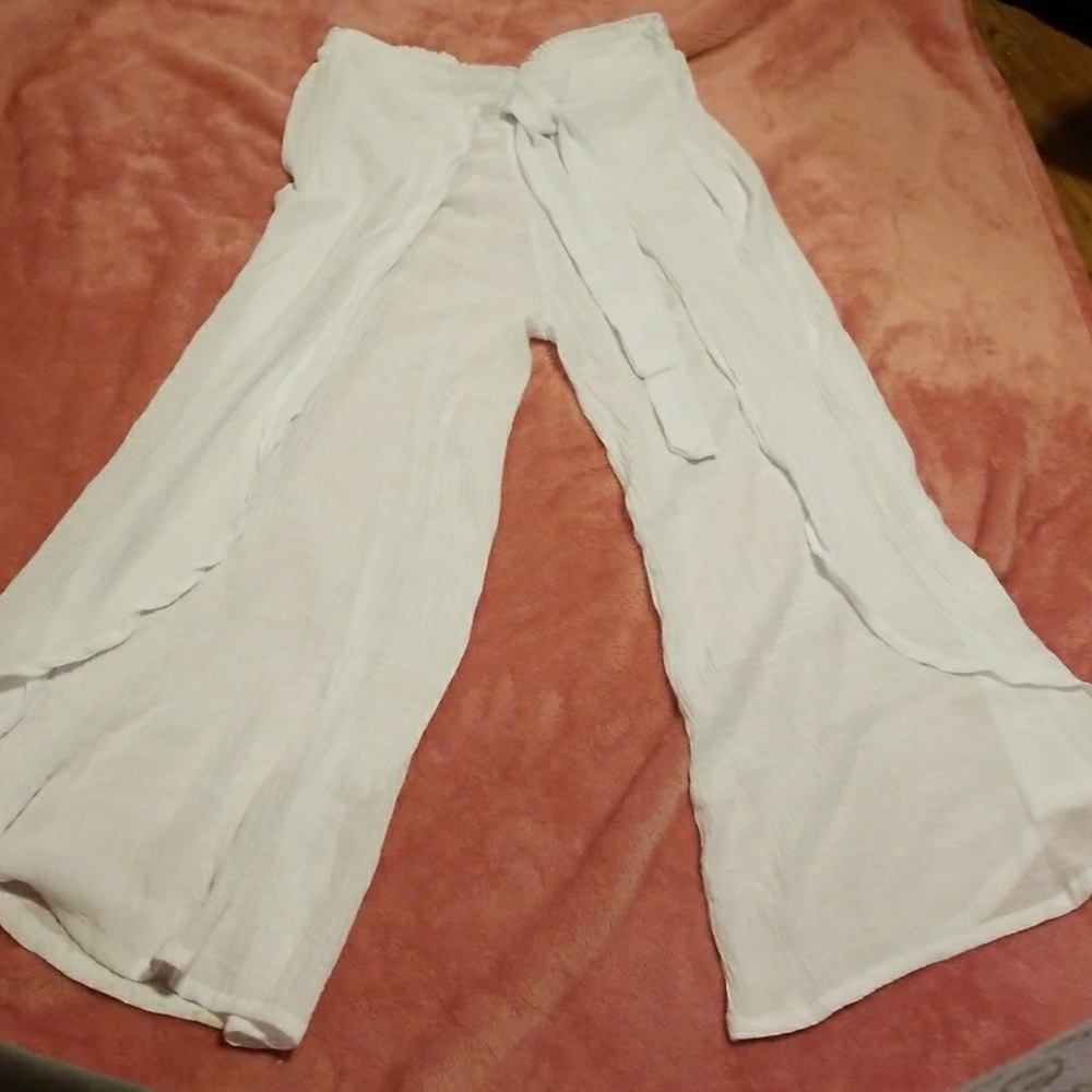 White flowing pants